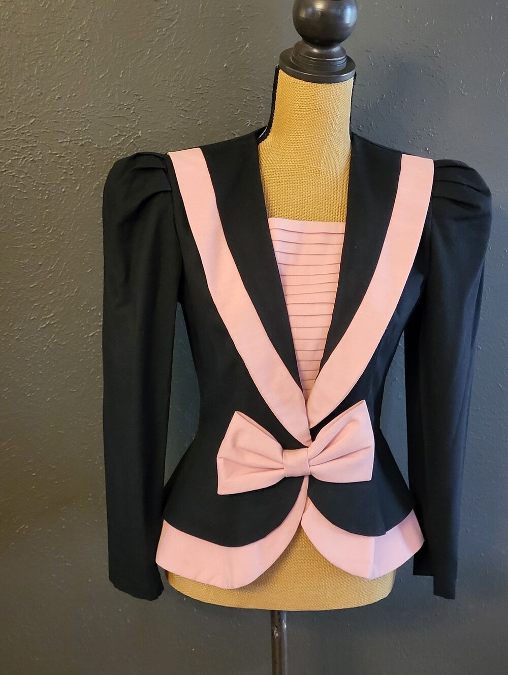Etoile Collection Vintage 80s Black/Pink Colorblock Jacket  Size 4